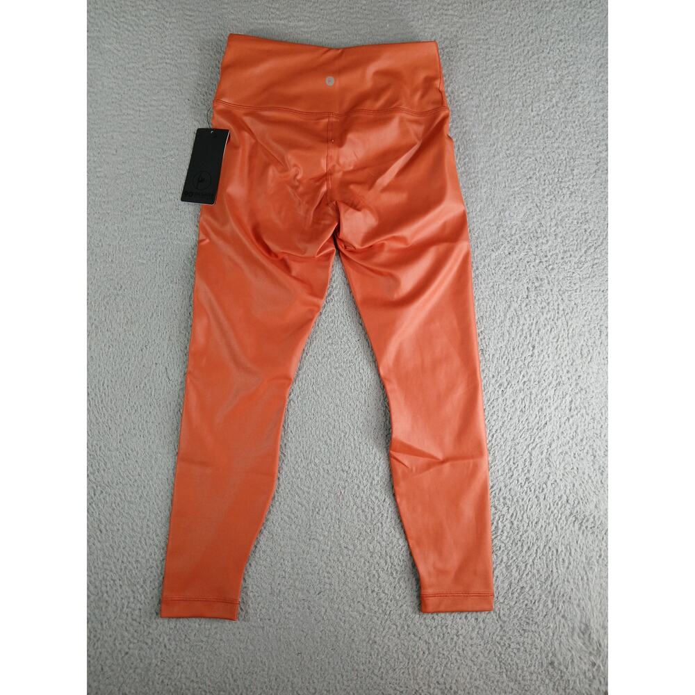 90 Degree By Reflex Leggings Womens Small Orange Stretch Shine Athletic NWT - Picture 7 of 8